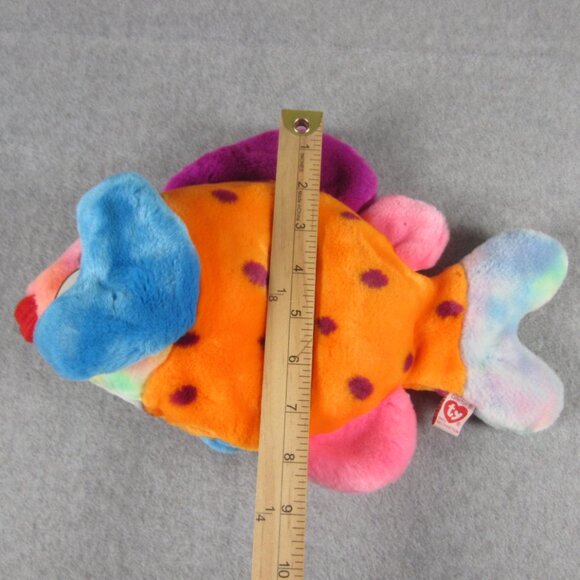 Beanie Babies TY Lips The Fish Rainbow Plush Toy - Picture 7 of 13